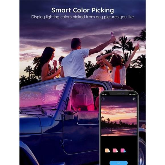 Car LED Lights,Smart Car Interior Lights with App Control, RGB Inside Car Lights - Picture 5 of 6